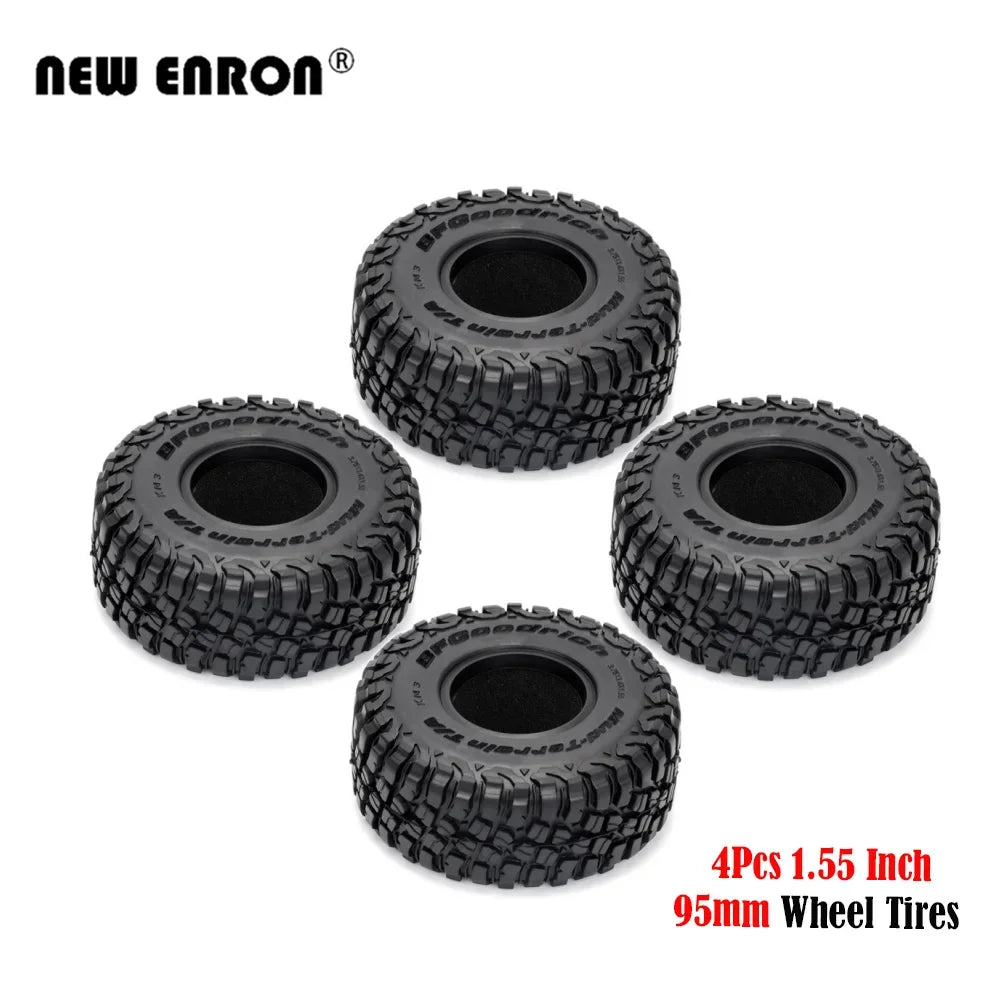 4Pcs 1.55" 95*35MM Wheel Tires 1.55 Inch Rubber Tyre for RC Car Crawler D90 TF2 Tamiya CC01 LC70 LC80 Axial 90069 JIMNY RC4WD