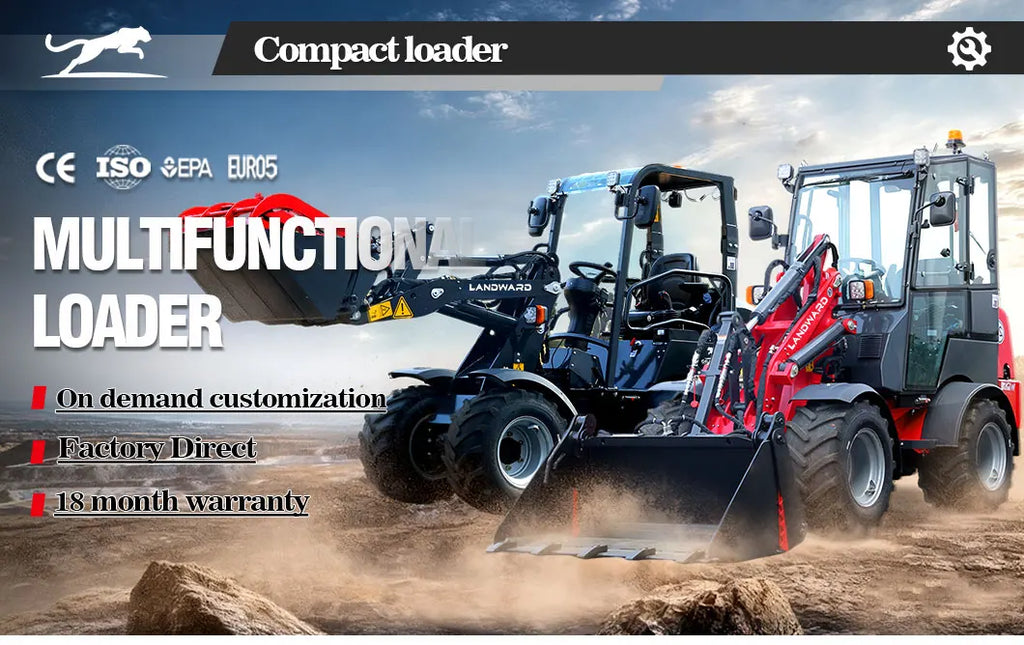 Farm Loader Diesel Kubota Engine Mini Loader Euro5 EPA Wheeled Mini Loader Hydraulic 4×4 Compact Loader 2 Ton Loaders Customized