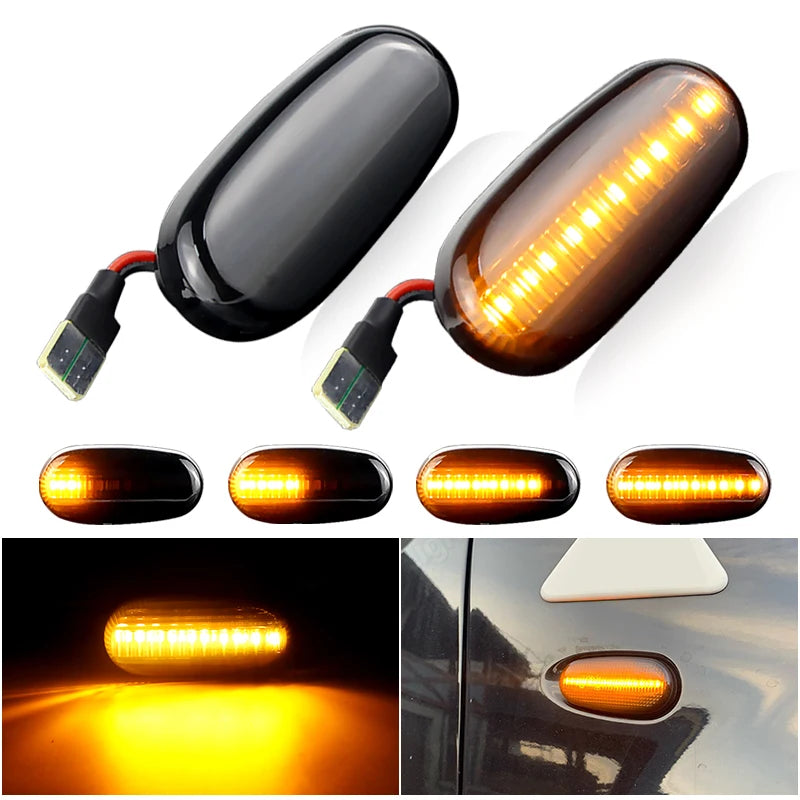 2PCS for Alfa Romeo 147 GT 937 MiTo 955 for Fiat Bravo II Hatchback (198) LED Side Marker Light Flowing Turn Signal Lamps Canbus