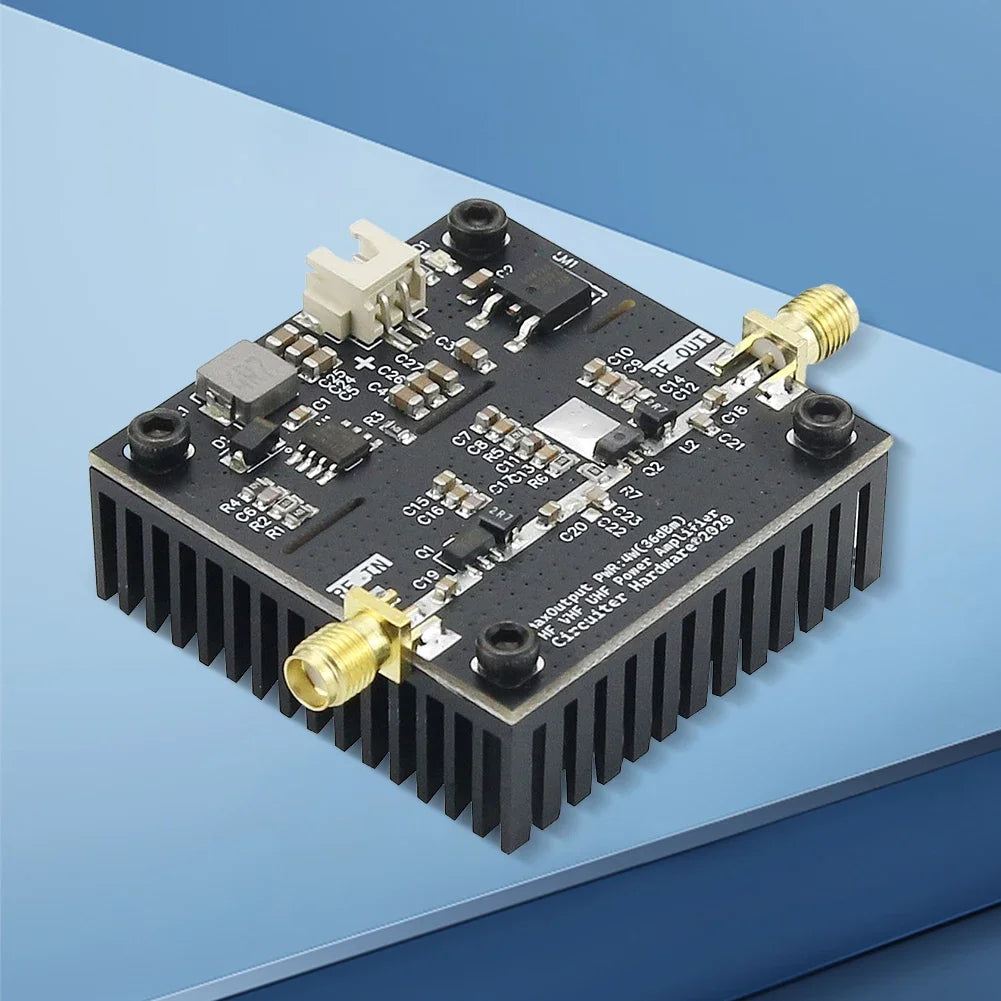0.5-800MHz RF Power Amplifier HF VHF UHF RF Transmitter power amplifier DC15-30V 15W 40dB Gain For Ham Radio RF Amplifier Module