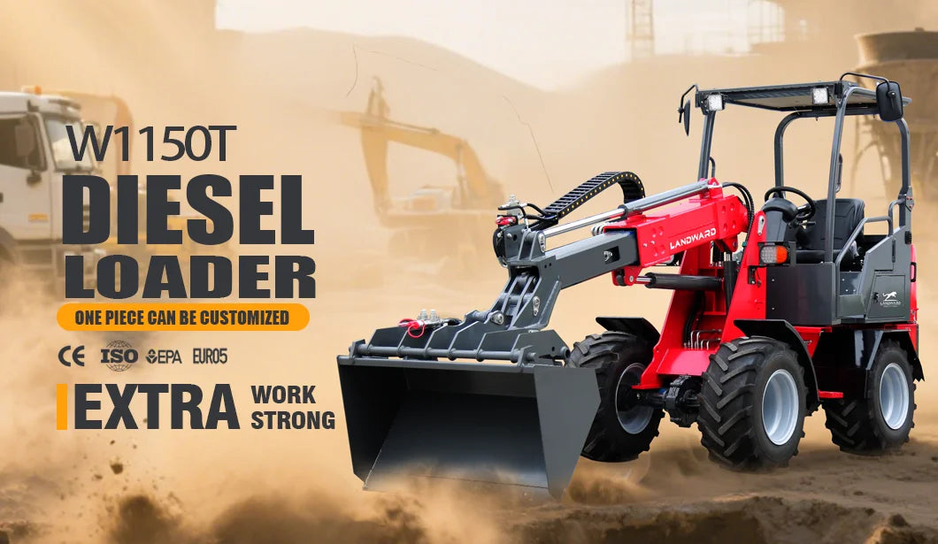 Europe Best-Selling Compact Loader W1160 Mini Loader LANDWARD Original Japanese Diesel Engine Wheel Diesel Loader Customization