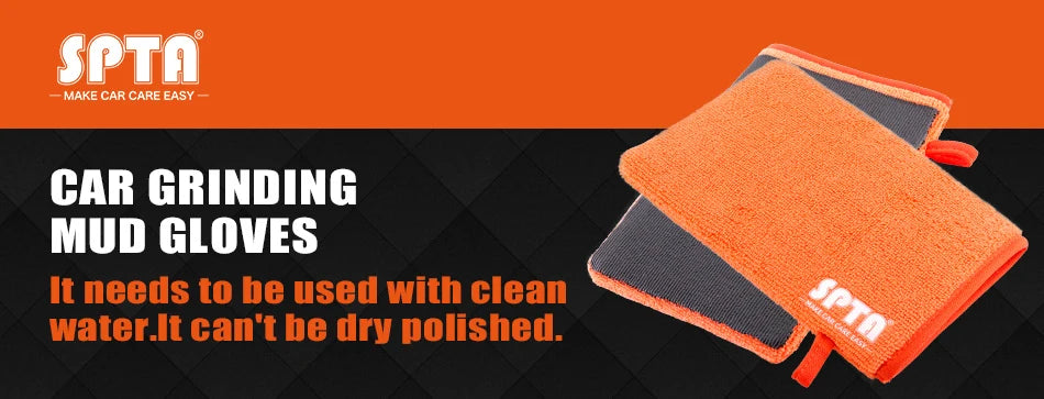 SPTA Clay Bar Mitt Glove Detailing Cleaning Towel Cloth Clay Mitt Detailing Mitt Removal of Surface Bonded Micro Contaminant