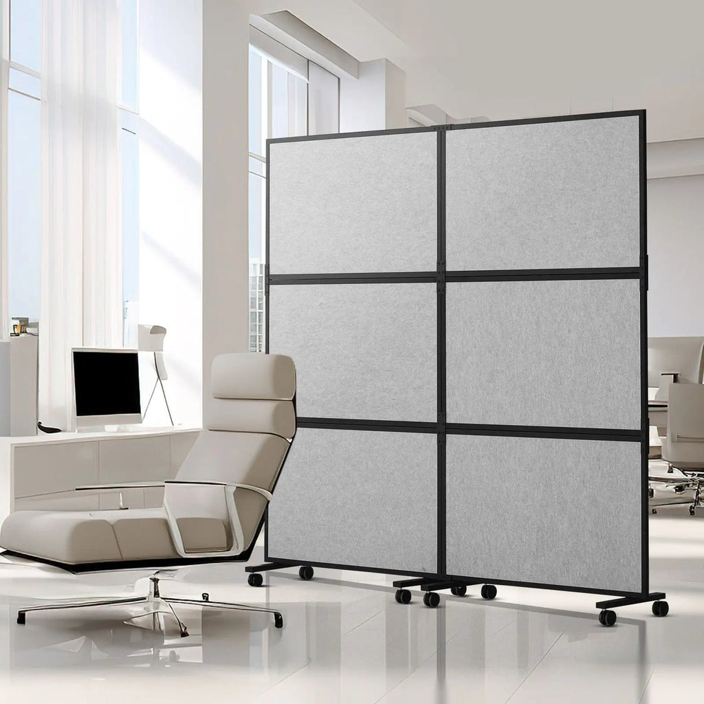 2-Panel Freestanding Office Divider Wall Partition Fireproof Privacy Divider to Reduce Noise Office Partition