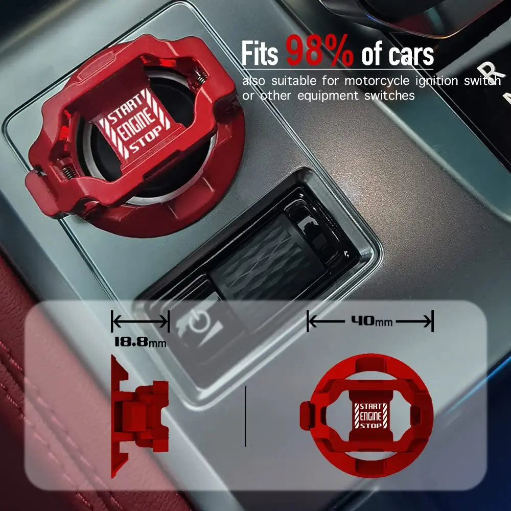 Car Start Stop Button Decor Car Engine Push Start Switch Button Cover Protector Ignition Button for Car
