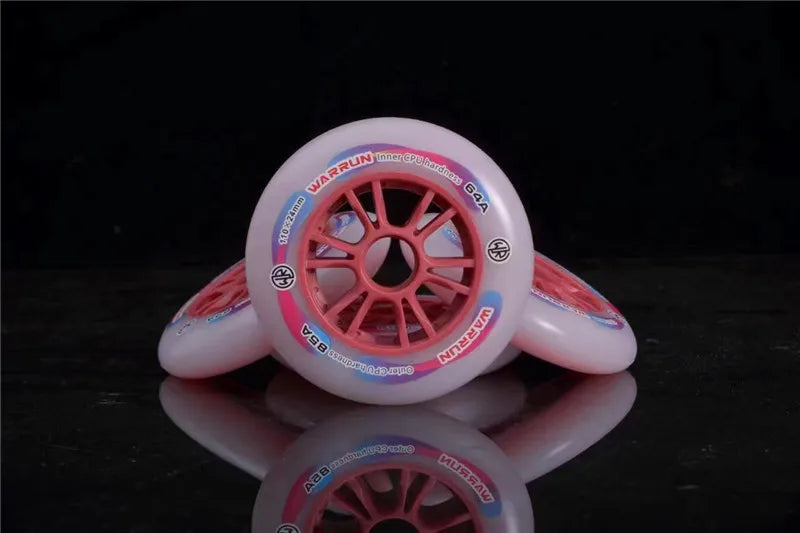 Inline Speed Skate Wheel Original WARRUN Dual Hardness Skating Wheels Professional Race MarathonTires 64A 85A Durable Elastic PU