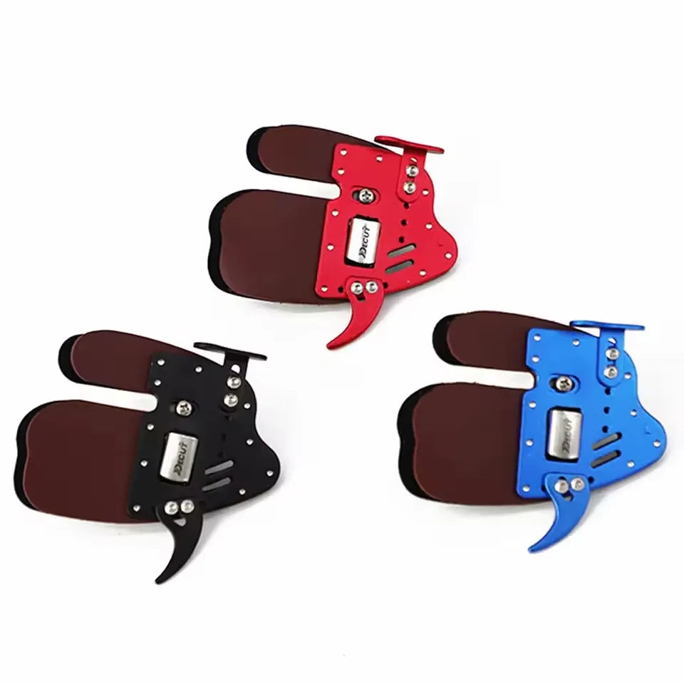 DECUT Archery Finger Tabs Guards Protector Left Hand/Right Hand S/M/L/XL Genuine Cowhide Leather For Recurve Bow Protective Gear