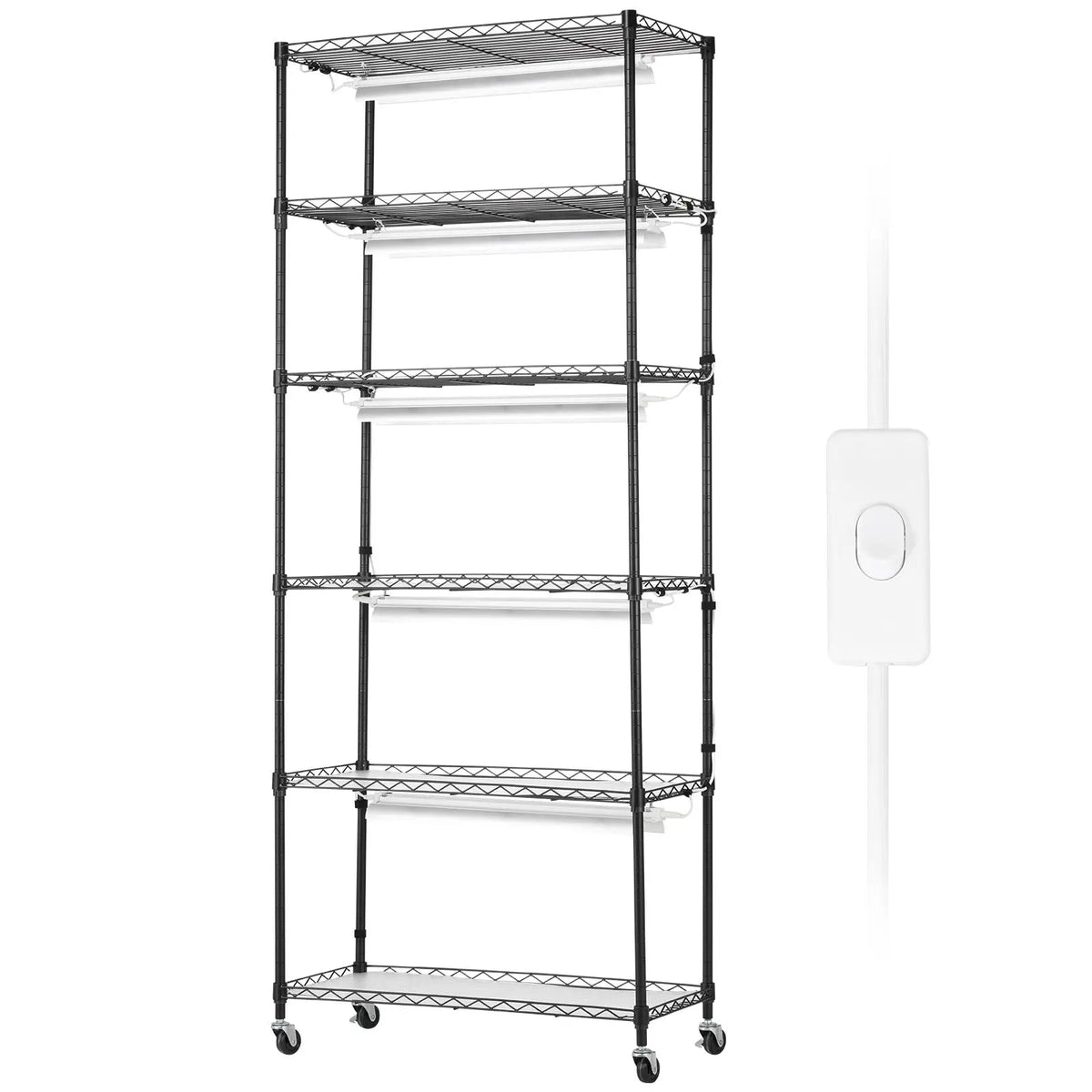 6 Tier Large Tall 192W 5000K Full Spectrum DIY Plant Stand Grow Light Indoor Grow Light Shelf 100% DIY Plant Stand Grow Light