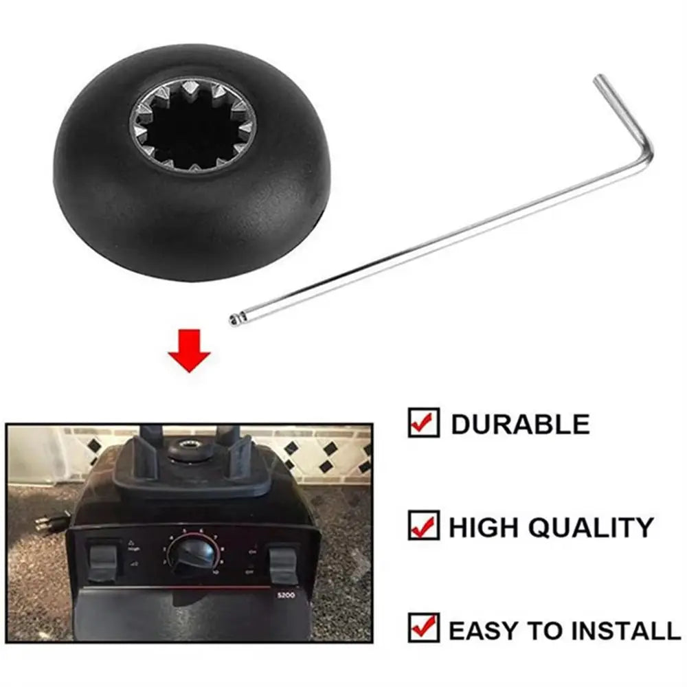 1Set Mushroom Head Connector Blender Drive Socket Black Universal Blender Spare Parts with Wrench Screw for Vitamix Blender