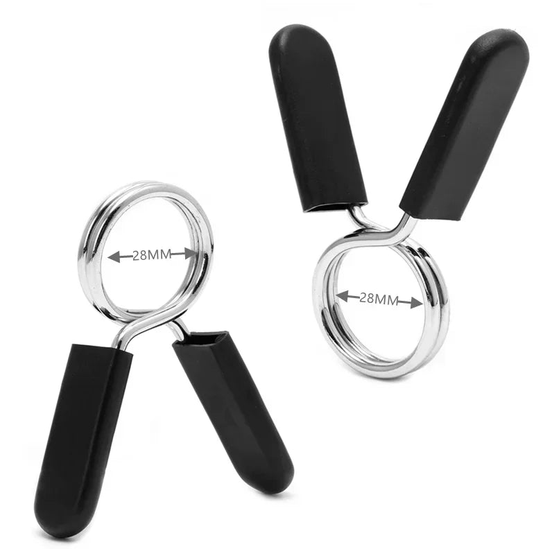 2 Piece 25/28/30 mm Barbell Clamp Spring Collar Clips Gym Weight Dumbbell Lock Standard Lifting Kit Barbell Lock
