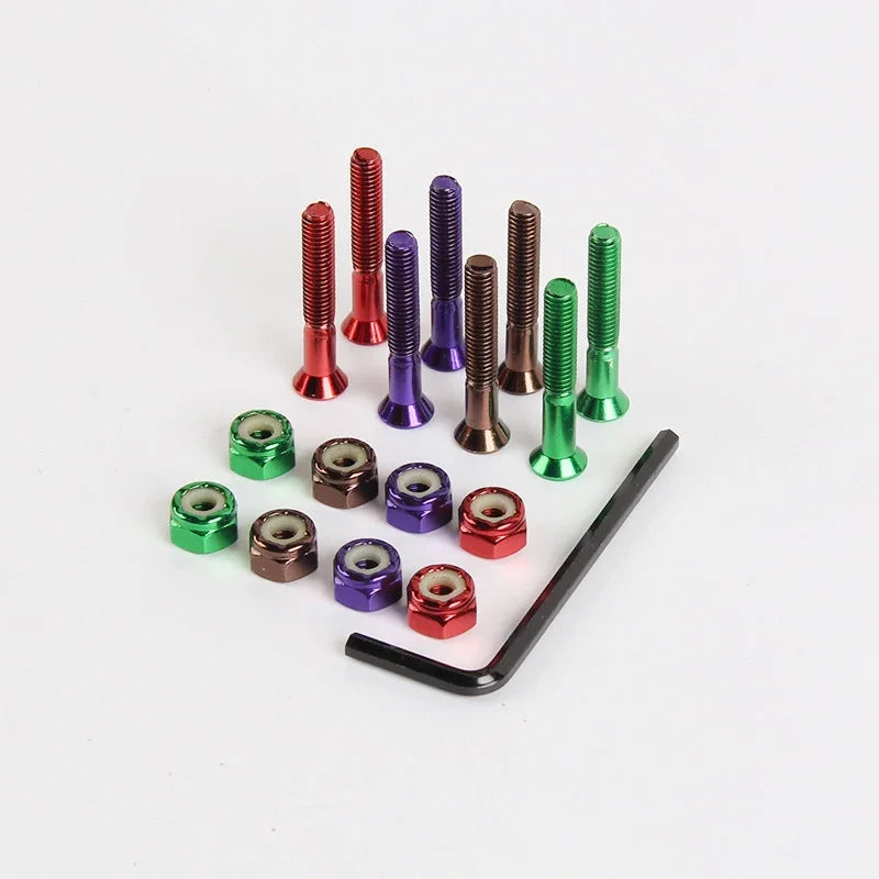 Skateboard Trucks Screws M5x25/29/32/38/44/50mm Mounting Bolts Anti-rust Durable Bridge Nails Nuts Skateboard Truck Wheel Repair