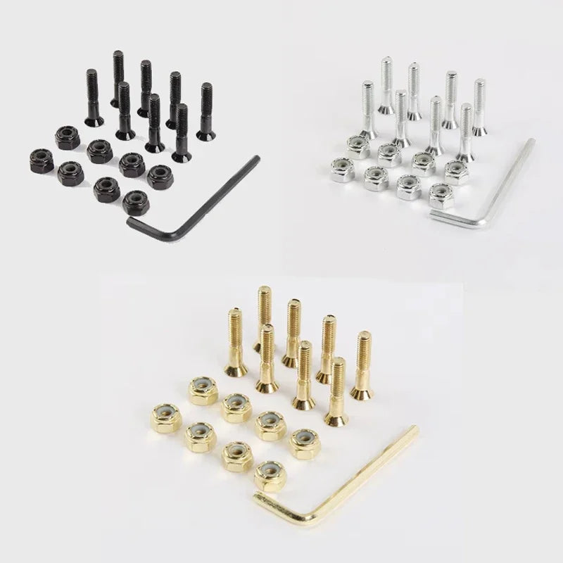 Skateboard Trucks Screws M5x25/29/32/38/44/50mm Mounting Bolts Anti-rust Durable Bridge Nails Nuts Skateboard Truck Wheel Repair