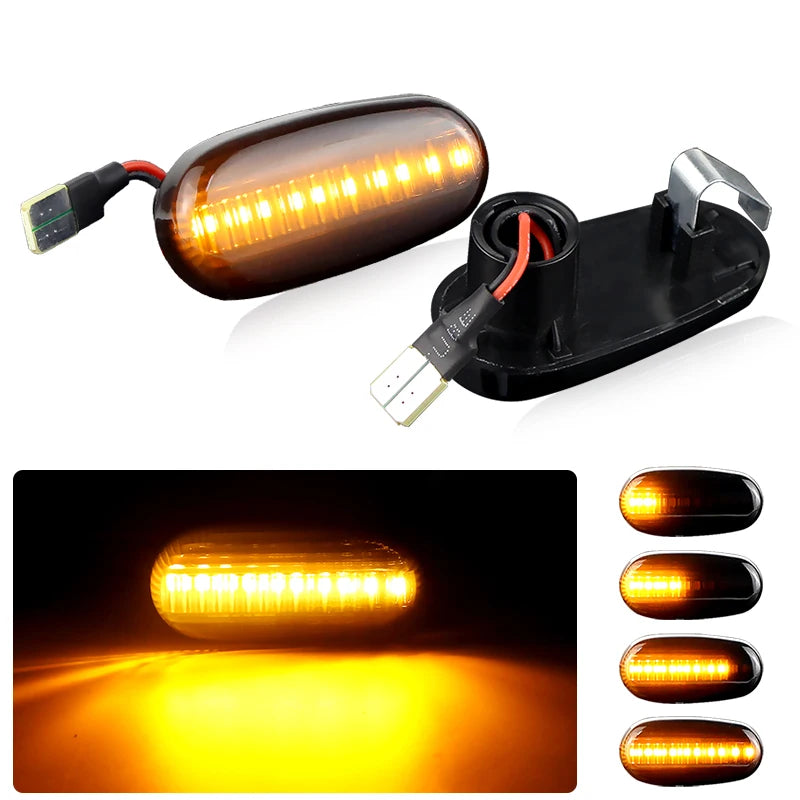2PCS for Alfa Romeo 147 GT 937 MiTo 955 for Fiat Bravo II Hatchback (198) LED Side Marker Light Flowing Turn Signal Lamps Canbus