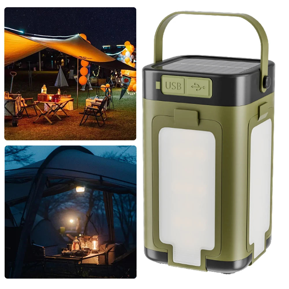 Foldable Camping Light Waterproof Rechargeable Lantern Portable Flashlight LED Tent Light for Camping Hiking Fishing