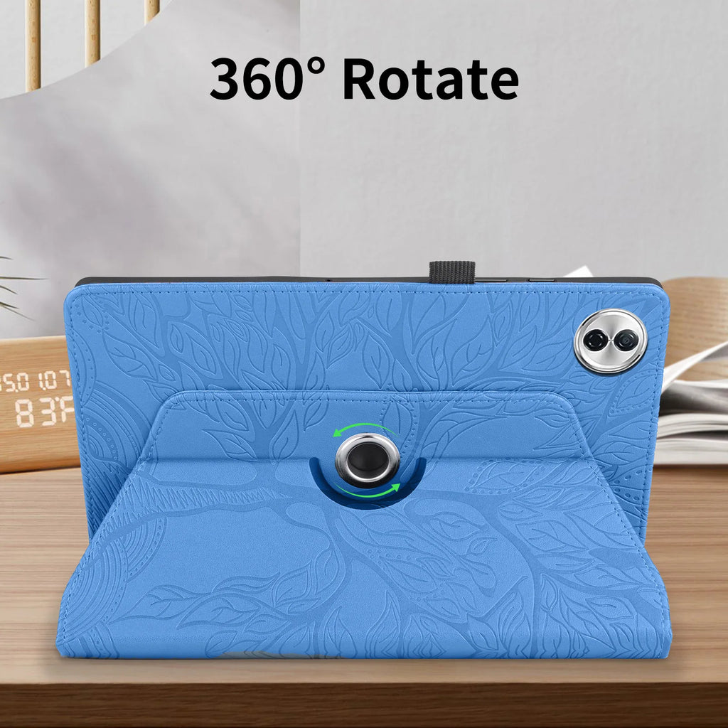 360 Rotating Embossed Life Tree Leather Wallet Case For Honor Pad 10 2025 12.1 X9A X9 Pro X8 V9 11.5 inch Card Holder Flip Cover
