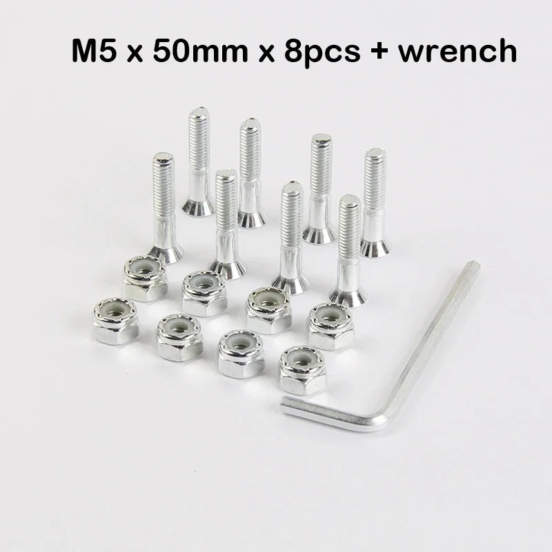 Skateboard Trucks Screws M5x25/29/32/38/44/50mm Mounting Bolts Anti-rust Durable Bridge Nails Nuts Skateboard Truck Wheel Repair