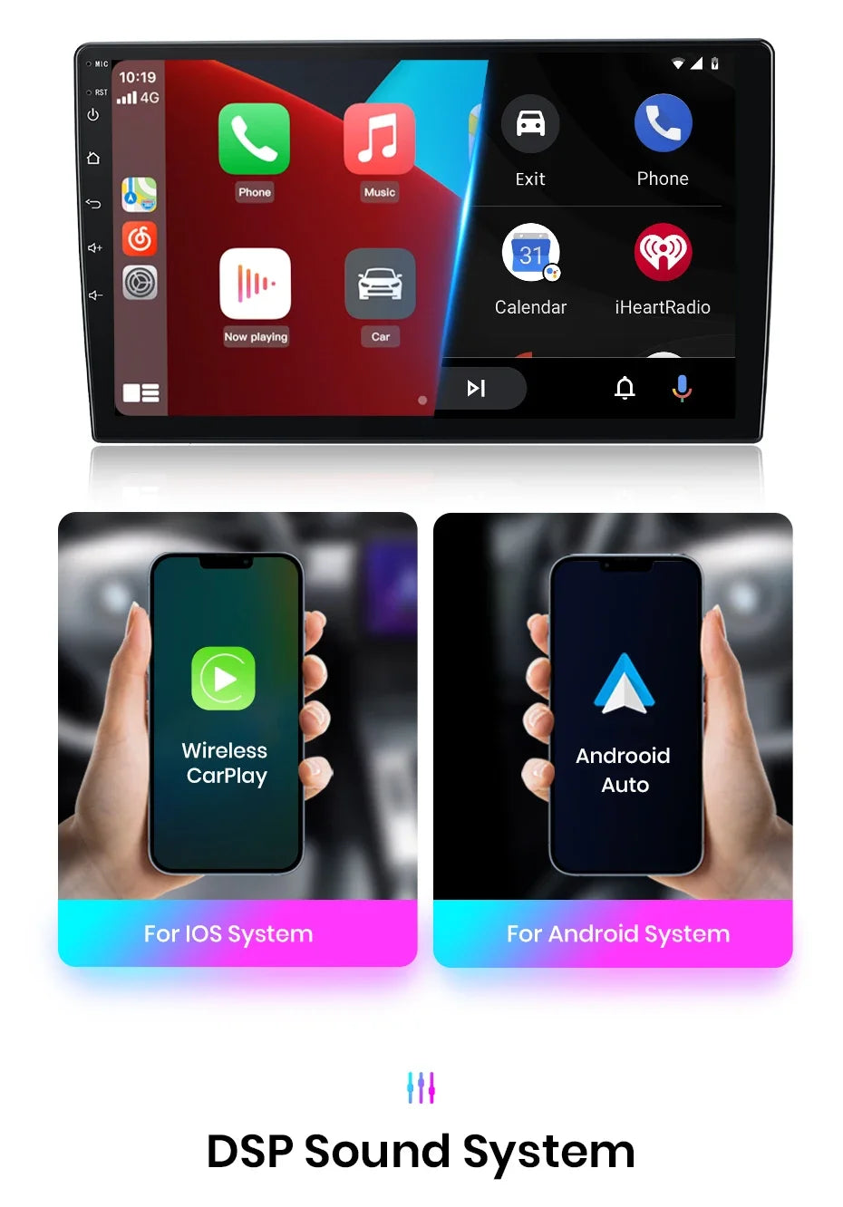 Junsun AI 4G LTE Wireless CarPlay Android Auto Car Radio For VW Volkswagen Golf 7 2013 2014 2015-2017 GPS Navi BT DSP RDS FM