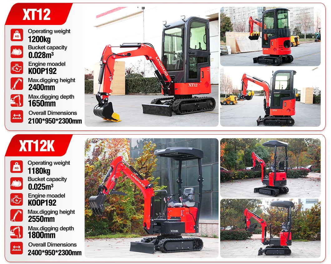 New 2.5 Ton Mini Excavator Agriculture Excavators XT25U Optional Diesel Engine Customize Euro 5 Hydraulic Crawler Mini Excavator