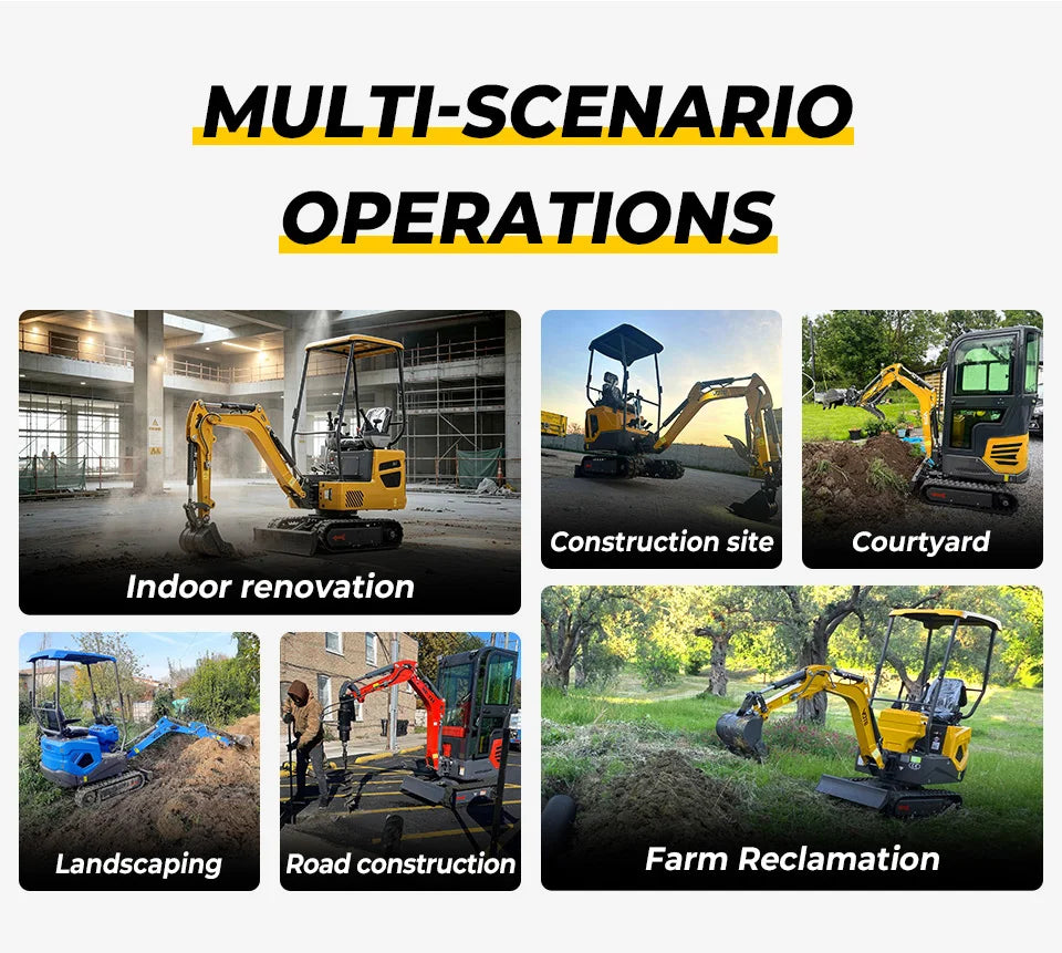 Mini Excavator 1 Ton EURO 5 Engine China Cheap 2 Ton Crawler 1.8 Ton Home Digger 1 T Bagger Farm For Sale Customized