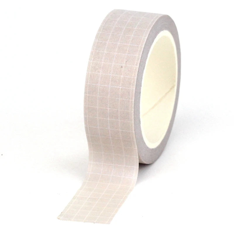 2023 NEW 1PC 10M Decor More Neutral Leaves Grid Washi Tape Set for Scrapbooking Journaling Adhesive Masking Tape Cute Stationery