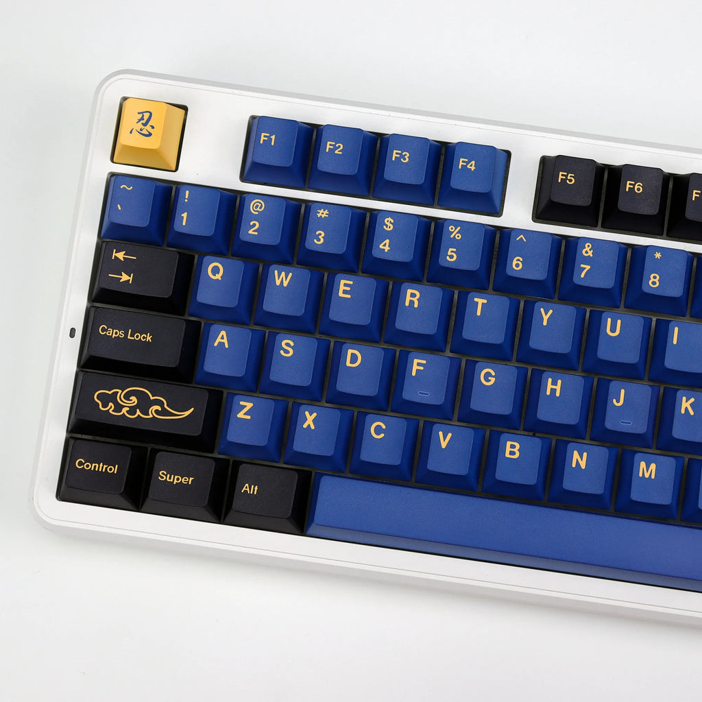 KBDiy Retro Blue Samurai GMK Keycap Hangul PBT Cherry Profile Alice ISO Keycaps Custom For Mechanical Keyboard Gamer Split Space