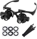 Head Mounted Magnifier With LED Light Magnifying Glass 2.5/4/6/8/10/15/20/25x Len For Close Work Electronic Jewelry Watch Repair