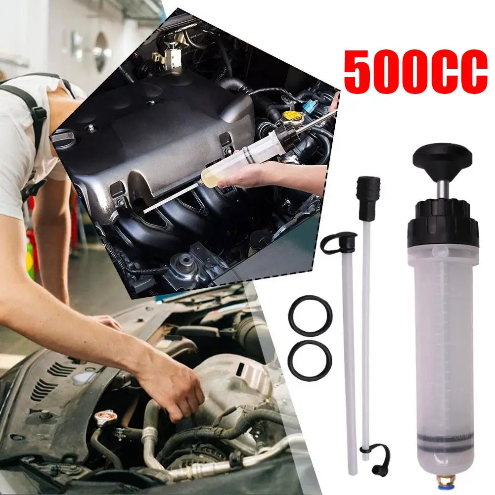 500cc Oil Fluid Extractor Filling Oil Change Syringe Bottle Transfer Automotive Fuel Extraction Pump Hand Tool Oil Extractor Pum