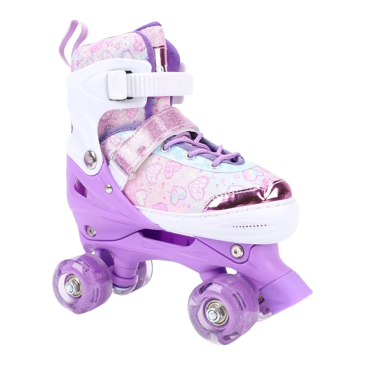 Tomshoo Roller Skates for Kids Girls Ages 6-12 4Size Adjustable Flashing Wheel ABEC Bearing Triple Protection for Outdoor Indoor
