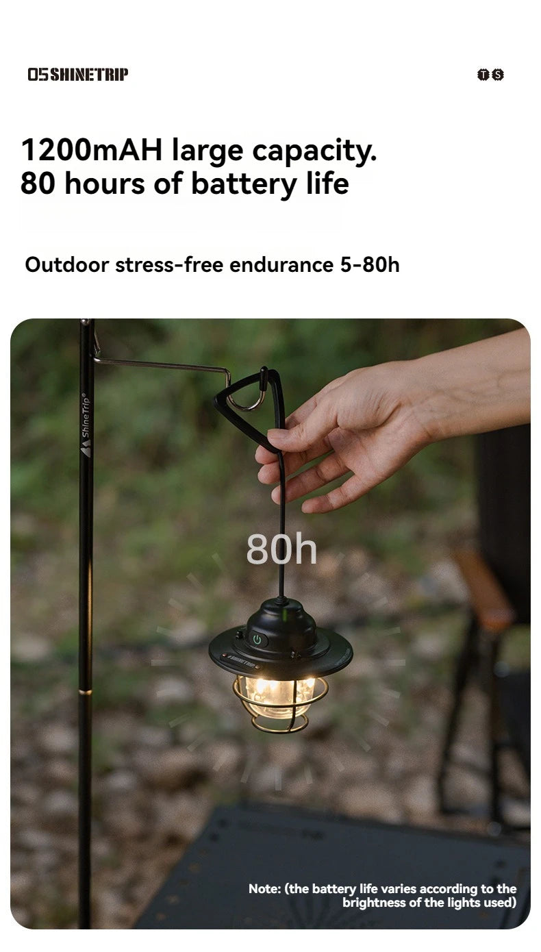 USB Rechargeable LED Camping Lantern Small Drop Light - Portable Campsite Atmosphere Lamp for Hanging Tent & Outdoor Activities