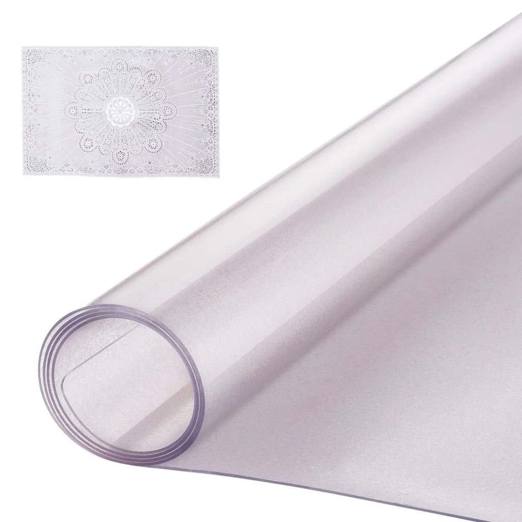 24 X 48 Inch Frosted PVC Desk Mat 1.5 mm Thick Plastic Table Cover Waterproof Easy Cleaning Rectangular Table Protector