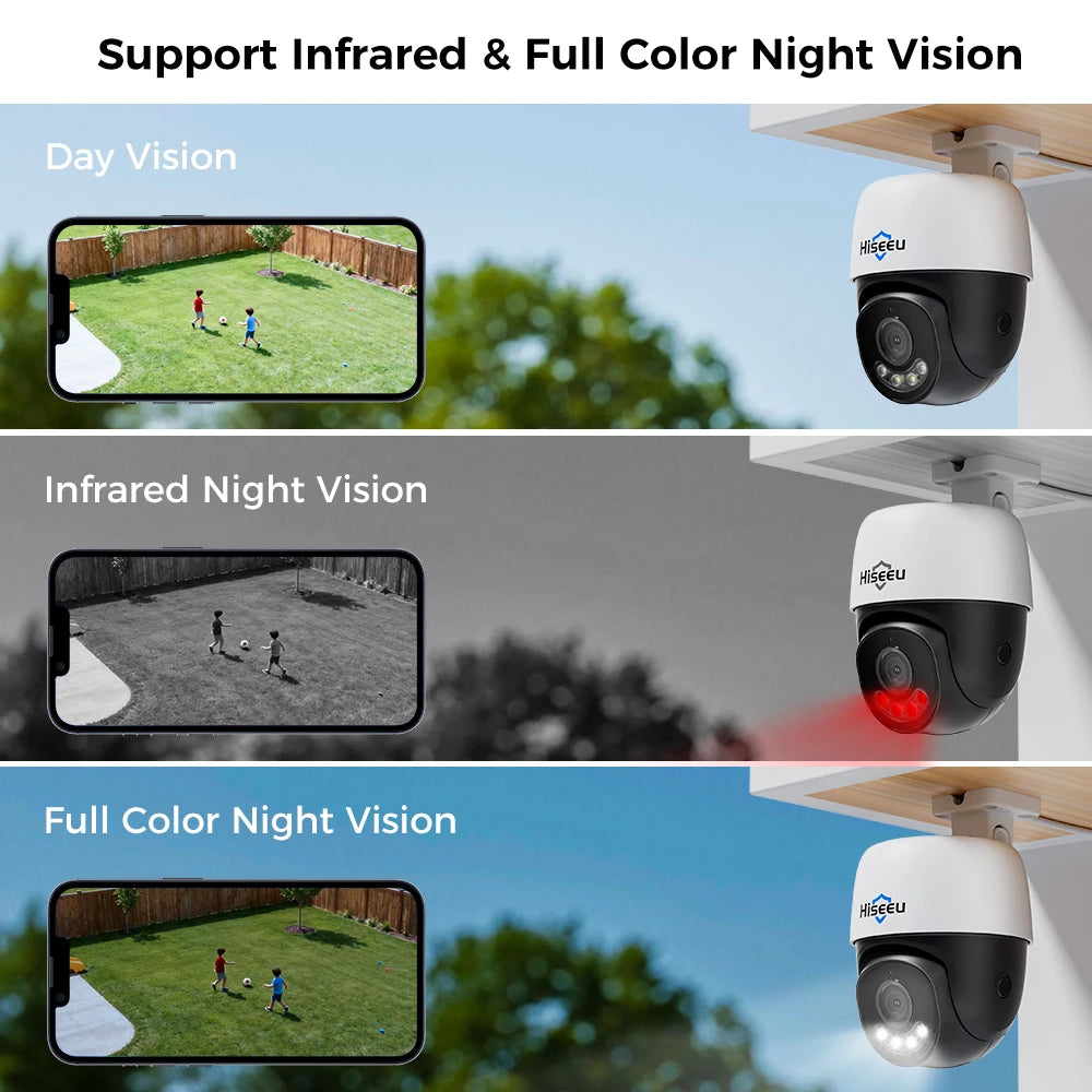 Hiseeu 5MP 4K 8MP POE PTZ IP Camera Night Vision Waterproof Security Video IP Camara Onvif Security CCTV Camera H.265