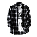 Check Shirts Men Plaid Shirt Coat Lapel Single-breasted Autumn Shirt Jacket Oversized Shirts Chic Male Casual Long Sleeves Shirt