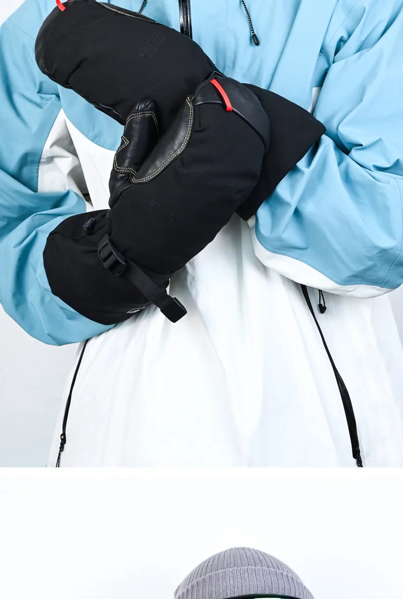 Professional Down Skiing Gloves With Winter Touch Screen Thickened Velvet Wear-Resistant Windproof Waterproof Skiing Gloves