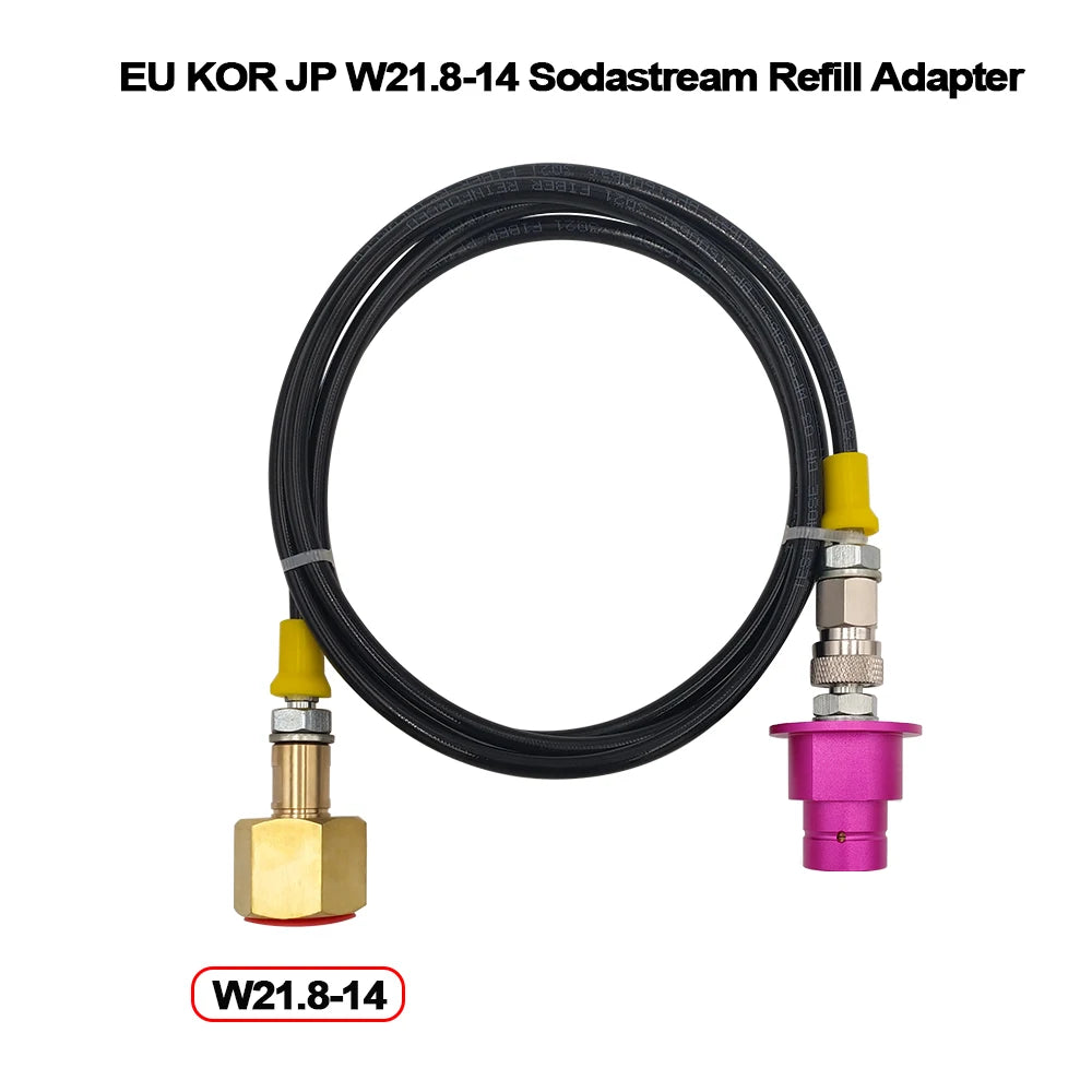 External CO2 Source Tank Hose Adapter Adaptor for Sodastream Soda Water Machine Replace 60L Quick Connect Pink Cylinder