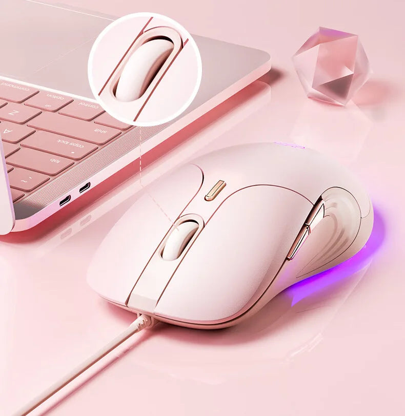 Inphic B8 Wired Mouse 4-speed DPI Adjustment Silent Office Mouse Colorful Breathing Light Effect For PC Laptop