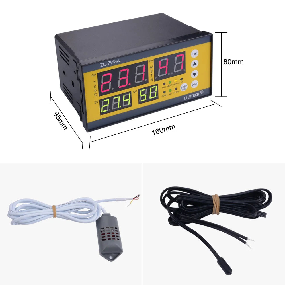 Yieryi Digital Automatic Incubator Controller ZL-7918A AC100~240V Temperature and Humidity Controller Poultry Egg Incubator