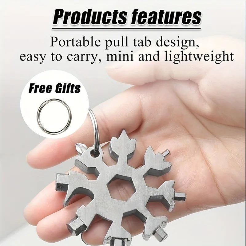 18-in-1 Snowflake Multi Tool Outdoor Camping Travel Camping Adventure Daily Survival Tools Stainless Screwsdriver Bottle Opene