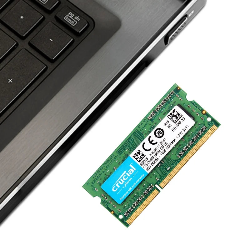 Crucial Notebook DDR3 RAM DDR3L 4GB 8GB SODIMM 1333 1666MHz 204Pin 1.35V/1.5V RAM PC3-10600 12800 FOR Laptop