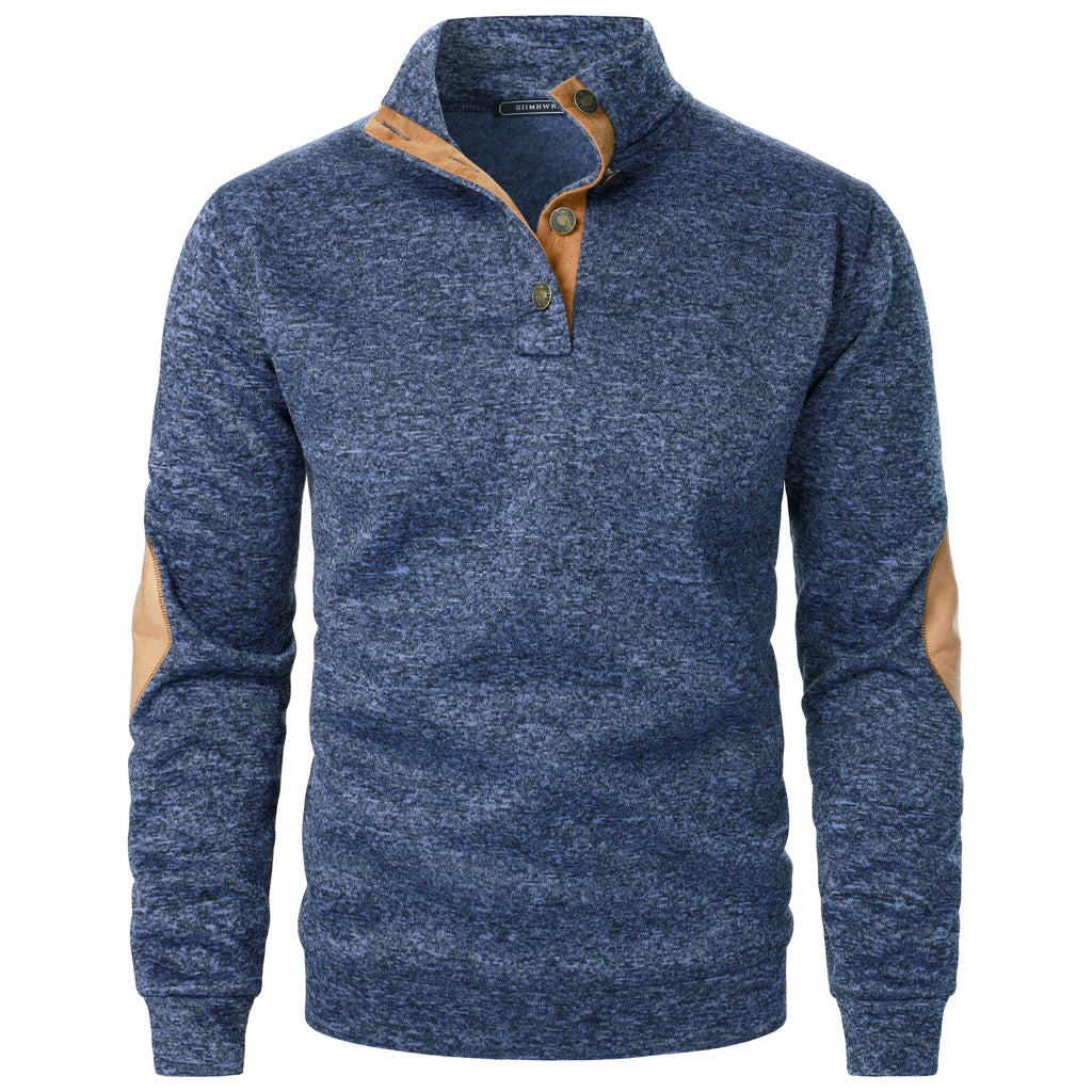 Autumn and winter men's stand collar long sleeve casual knitted sweater top