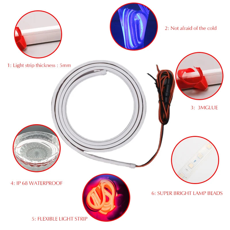 Led for Cadillac Escalade 2007-2014 Car Fog Light Auto Decorative Atmosphere Lamps Start-Scan Car Daytime Running Lights DRL 12V