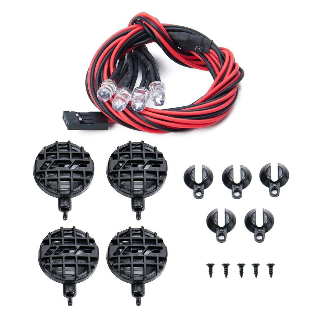 AXSPEED RC Car Roof Lights Round/Square 4LEDs Headlamp IPF Sticker for 1/10 Axial SCX10 TRX4 TRX6 TF2 Tamiya CC01 D90