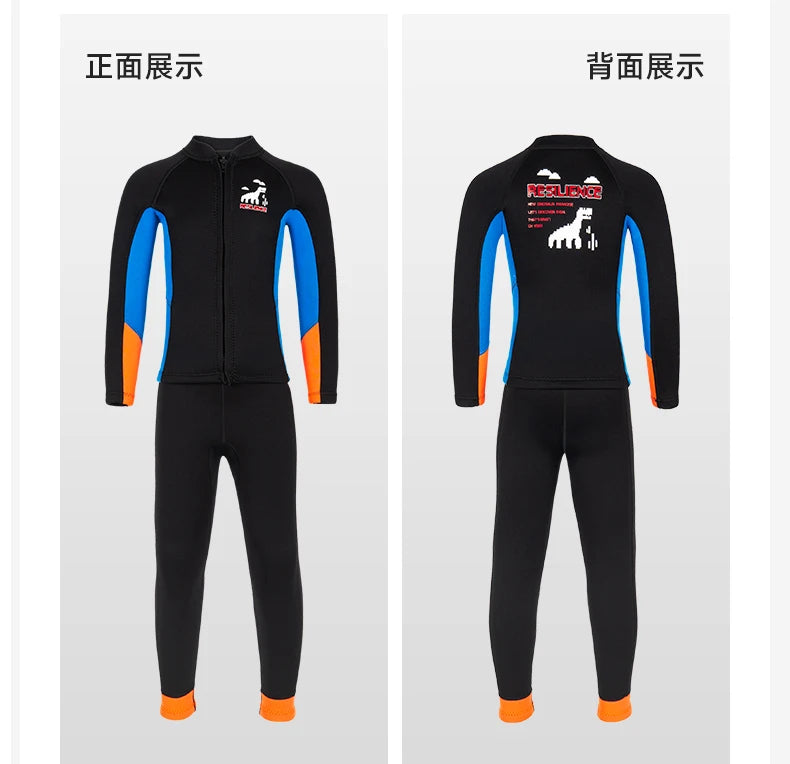 Kids Wetsuit Pants Top Jacket For Boy Toddler Youth Children's Wet Suit Surf Suits Neoprene 2.5mm Front Zipper Swimsuit