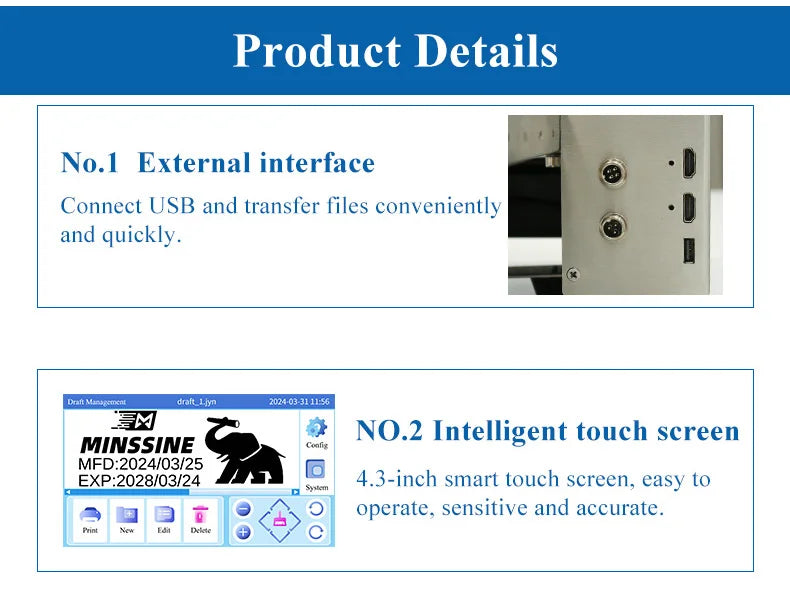 Conveyor Printer Integrated Machine 2 In 1 Using 600DPI Exp Mfg Date Coding Machine Smart TIJ Inline Printer