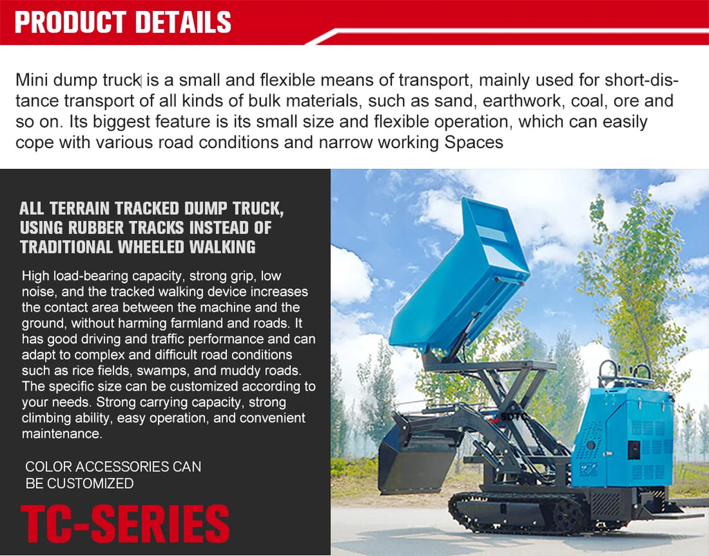 Hydraulic Crawler Dumper Industrial Mini Dumper Crawler Carrier Small Track Dumper for Building Engineering