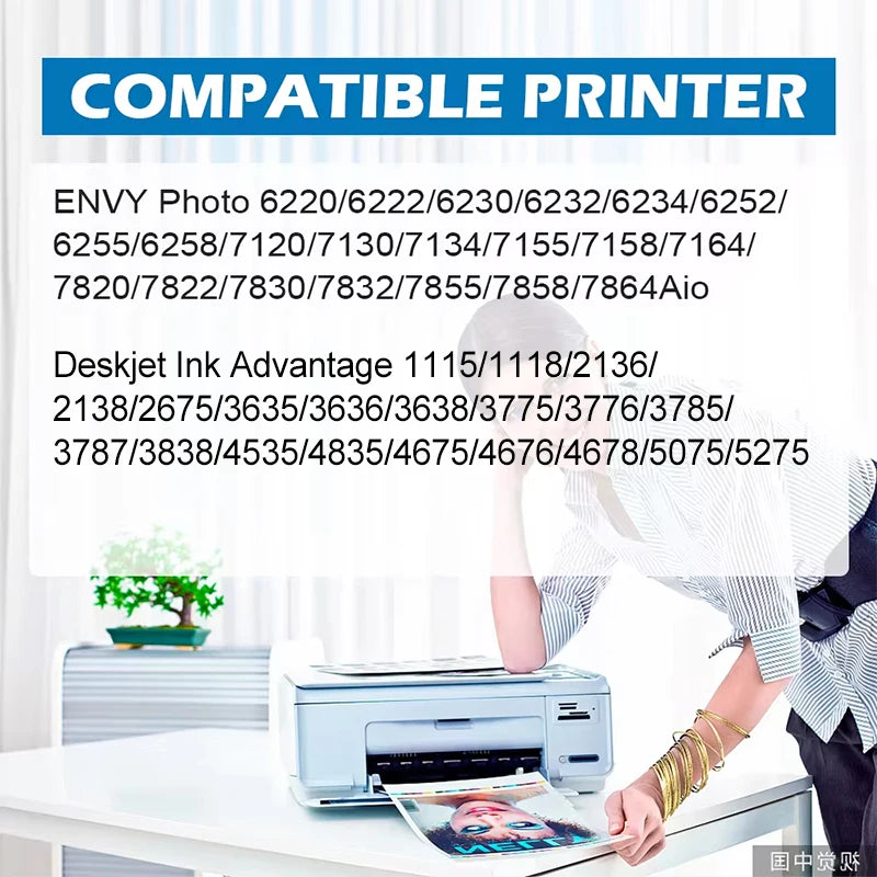 Reprinpic 664XL Ink Cartridge Compatible For HP 664 HP664 Deskjet 1115 2135 2675 3635 3775 4536 4538 5075 5275 Printer