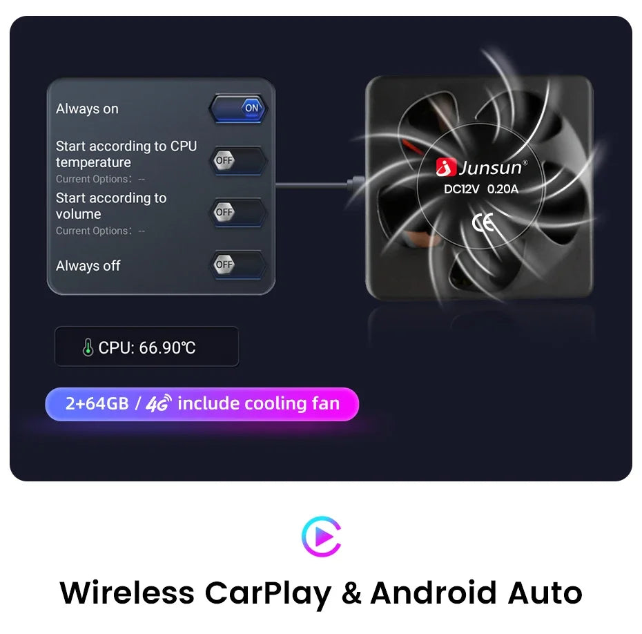 Junsun AI 4G LTE Wireless CarPlay Android Auto Car Radio For VW Volkswagen Golf 7 2013 2014 2015-2017 GPS Navi BT DSP RDS FM