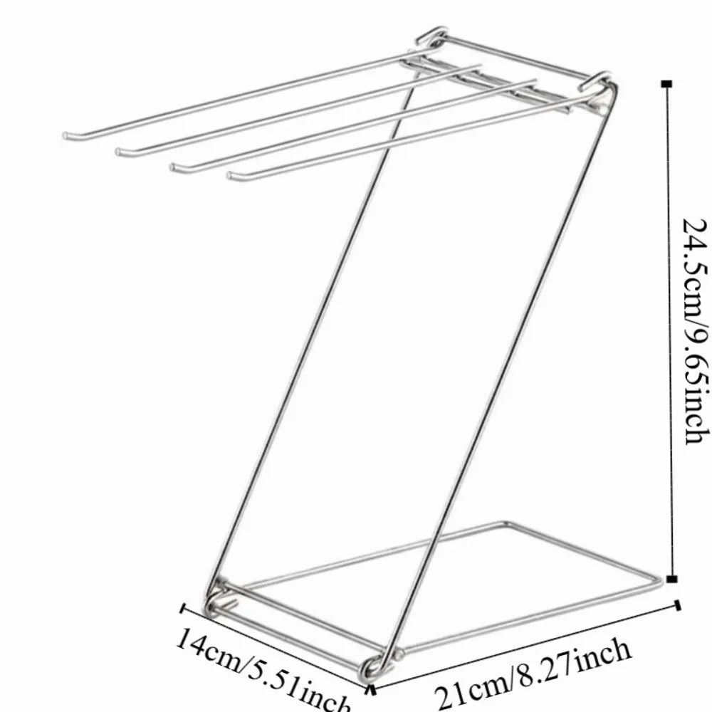 Stainless Steel Dishcloth Hanging Shelf Foldable Design Portable Rag Drain Holder Rustproof Quick Dry Kitchen Cloth Drying Rack
