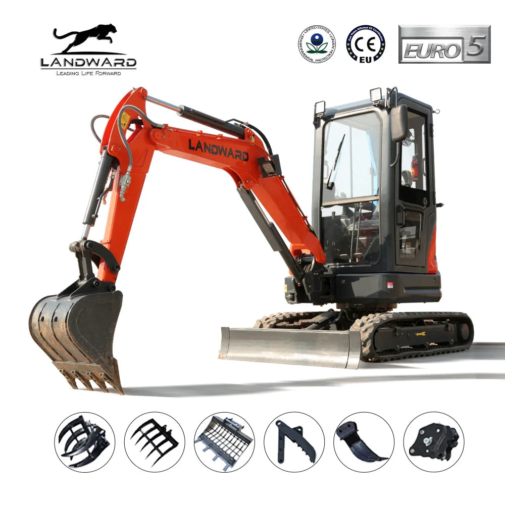 Made in China 1800 KG Tailless Excavator EPA Euro 5 Mini Bagger 2.5 Ton Small Hydraulic Digger Various Accessories Customized