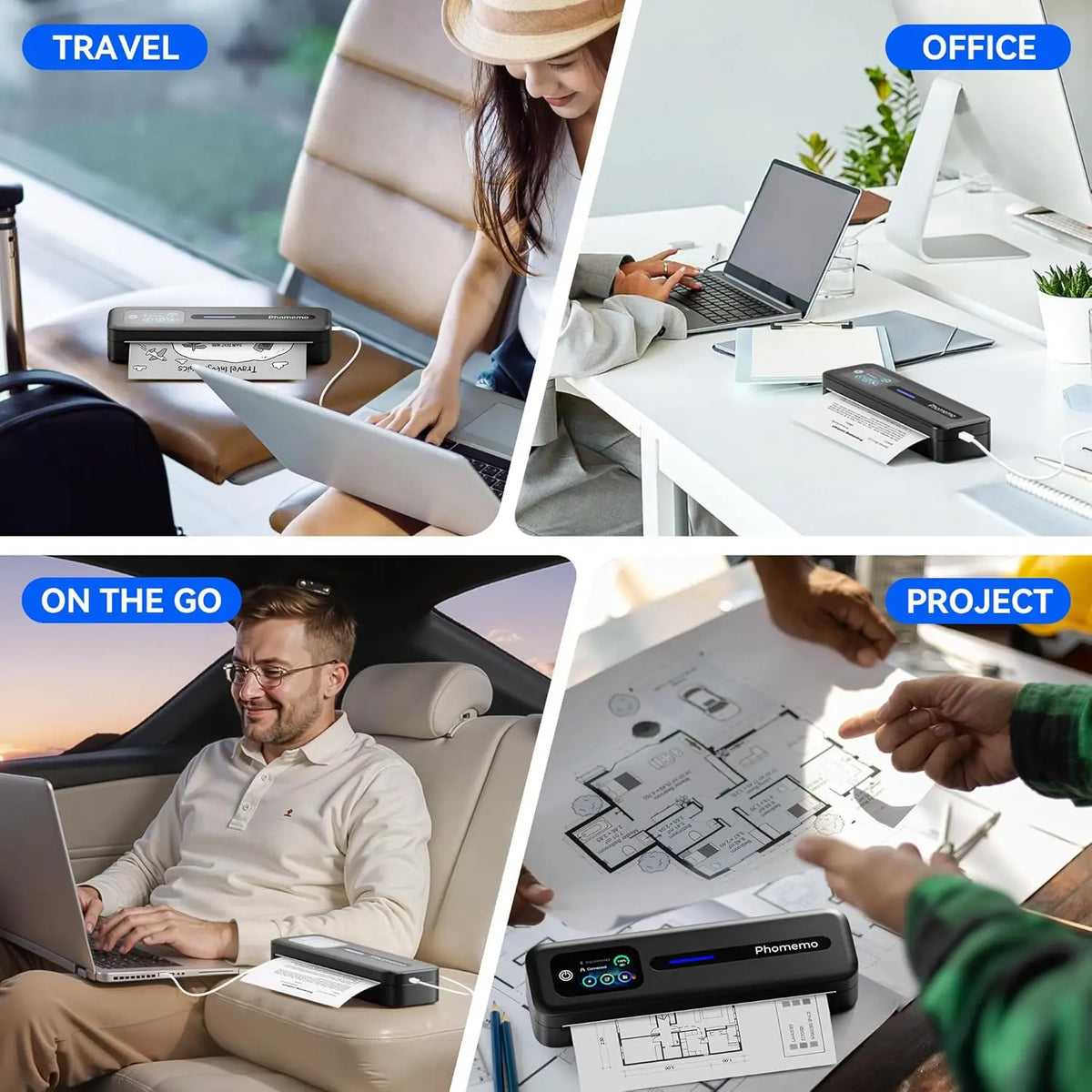 Phomemo M832D Touchscreen Portable Printer Thermal Inkless Supports Prints A4 & US Letter,Compatible with iOS/Android/PC