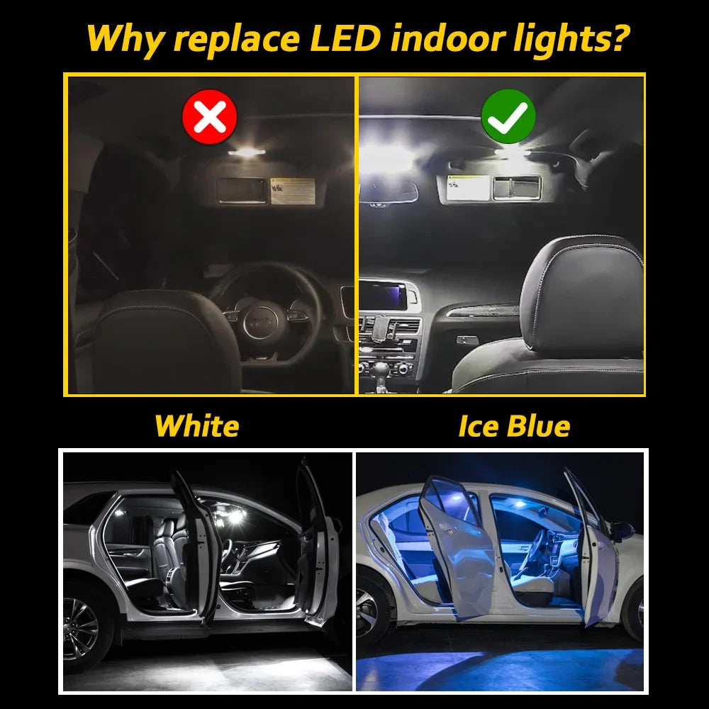 LED Interior Map Dome Trunk  Door Light Kit For Nissan Skyline R32 R33 R34 V35 V36 V37 1989-2018 2019 2020 2021 Car Accessories