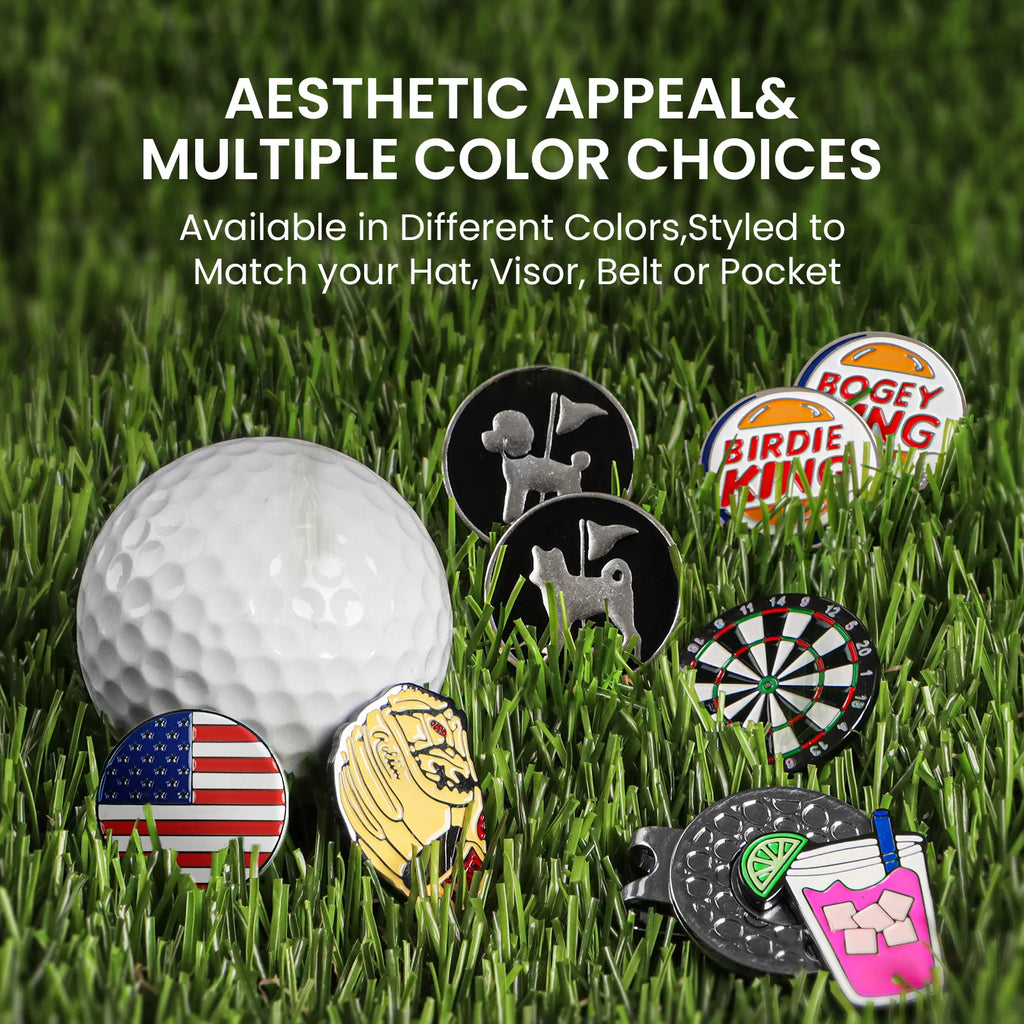 2 Pack Funny Hat Clip Style Golf Ball Markers Durable Portable Practical Golf Putting Green Course Game Accessories